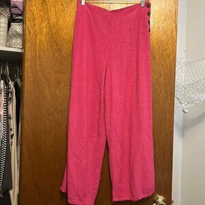 Sienna sky brand hot pink button stretch boho pants